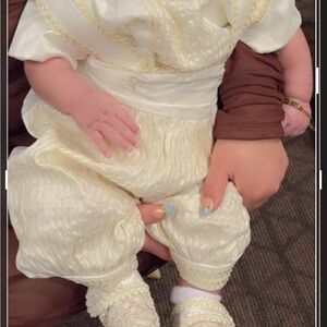 Elegant Cream Baby Outfit